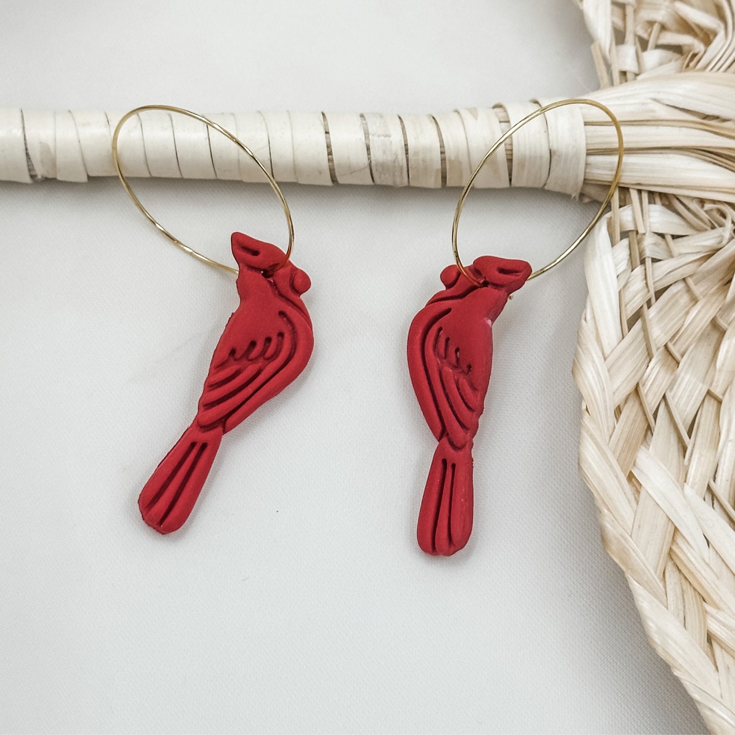 Redbirds Clay Earrings